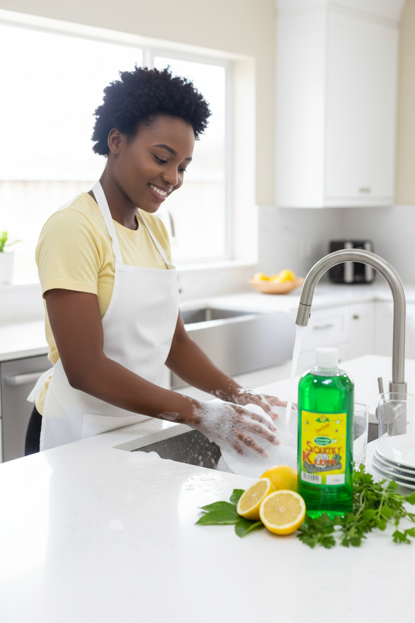 Squeeky Kleen Dishwashing Lemon Gel Lifestyle Photo